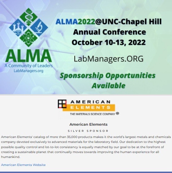 The Association of Laboratory MAnagers Annual Conference - ALMA2022