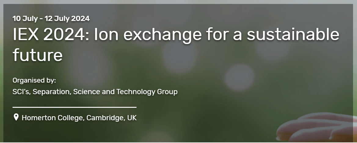 IEX 2024 - Ion Exchange for a Sustainable Future